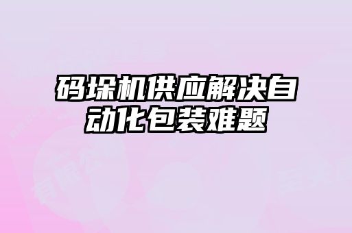 碼垛機供應解決自動化包裝難題