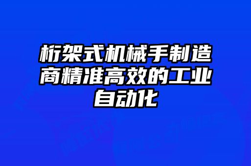 桁架式機械手制造商精準(zhǔn)高效的工業(yè)自動化