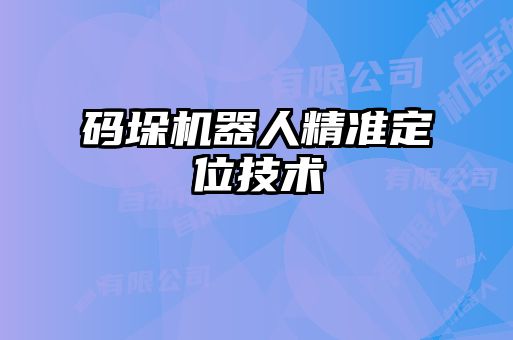 碼垛機器人精準(zhǔn)定位技術(shù)