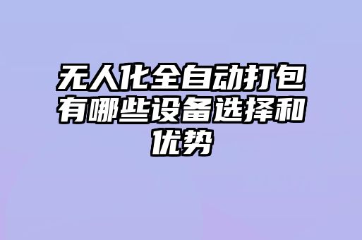 無人化全自動(dòng)打包有哪些設(shè)備選擇和優(yōu)勢