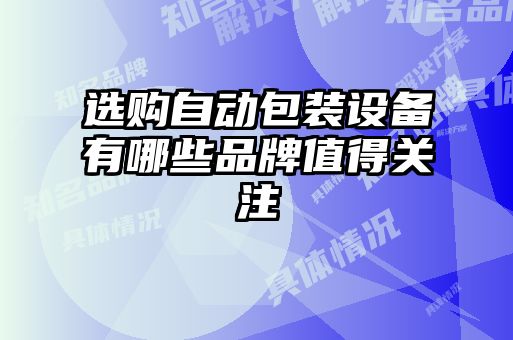 選購(gòu)自動(dòng)包裝設(shè)備有哪些品牌值得關(guān)注