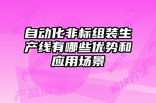 自動化非標(biāo)組裝生產(chǎn)線有哪些優(yōu)勢和應(yīng)用場景