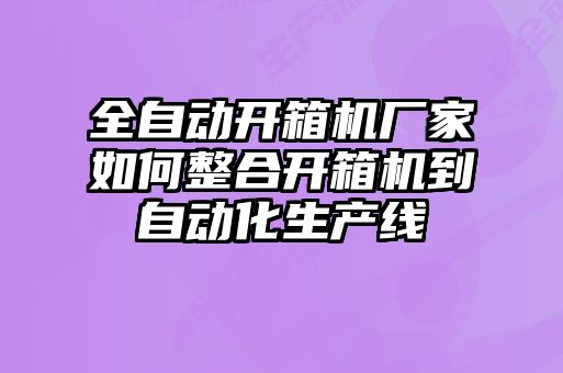 全自動開箱機(jī)廠家如何整合開箱機(jī)到自動化生產(chǎn)線