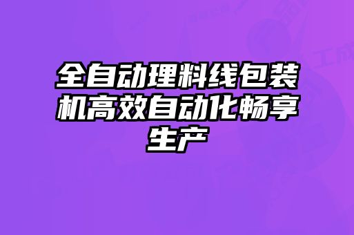 全自動理料線包裝機(jī)高效自動化暢享生產(chǎn)