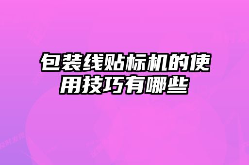 包裝線貼標(biāo)機的使用技巧有哪些