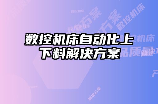 數(shù)控機(jī)床自動化上下料解決方案