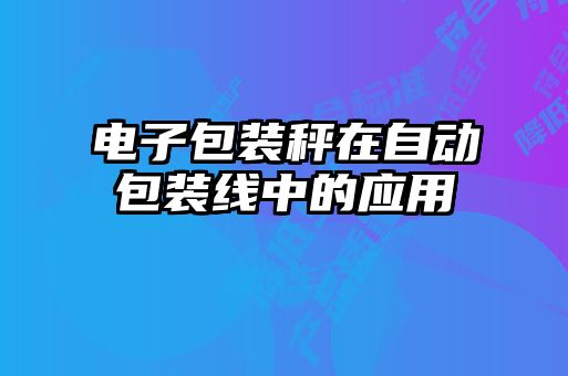 電子包裝秤在自動包裝線中的應(yīng)用