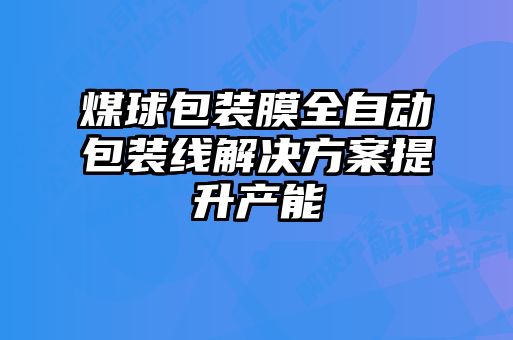 煤球包裝膜全自動(dòng)包裝線解決方案提升產(chǎn)能